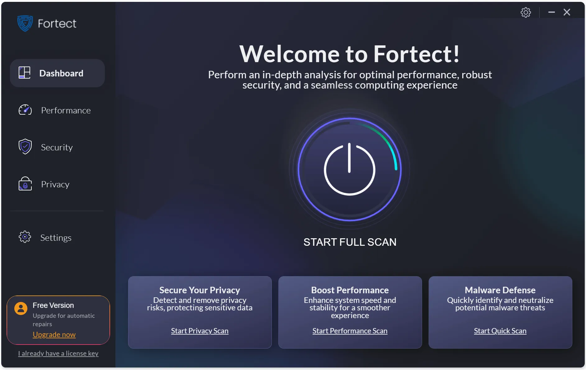 Fortect Dashboard